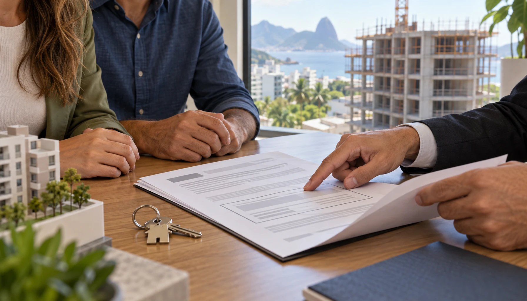 Imagem editorial sobre Tolerância de entrega na planta: o que a Lei do Distrato exige no quadro-resumo